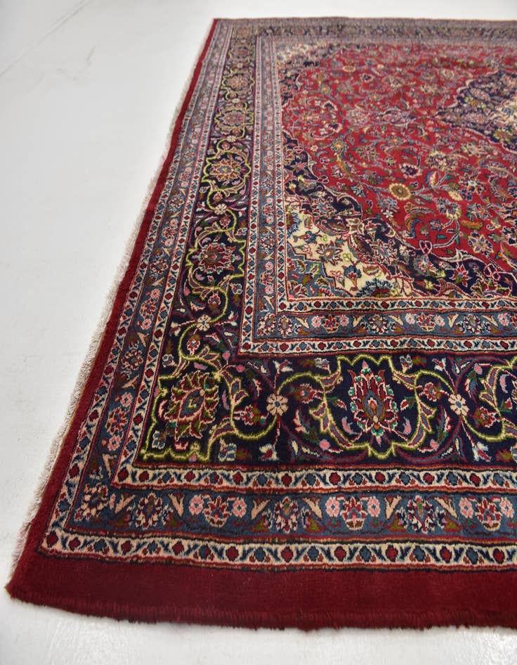 Detail image of 9' 10 x 12' 9  Hand Knotted Mashad Persian Wool Rug