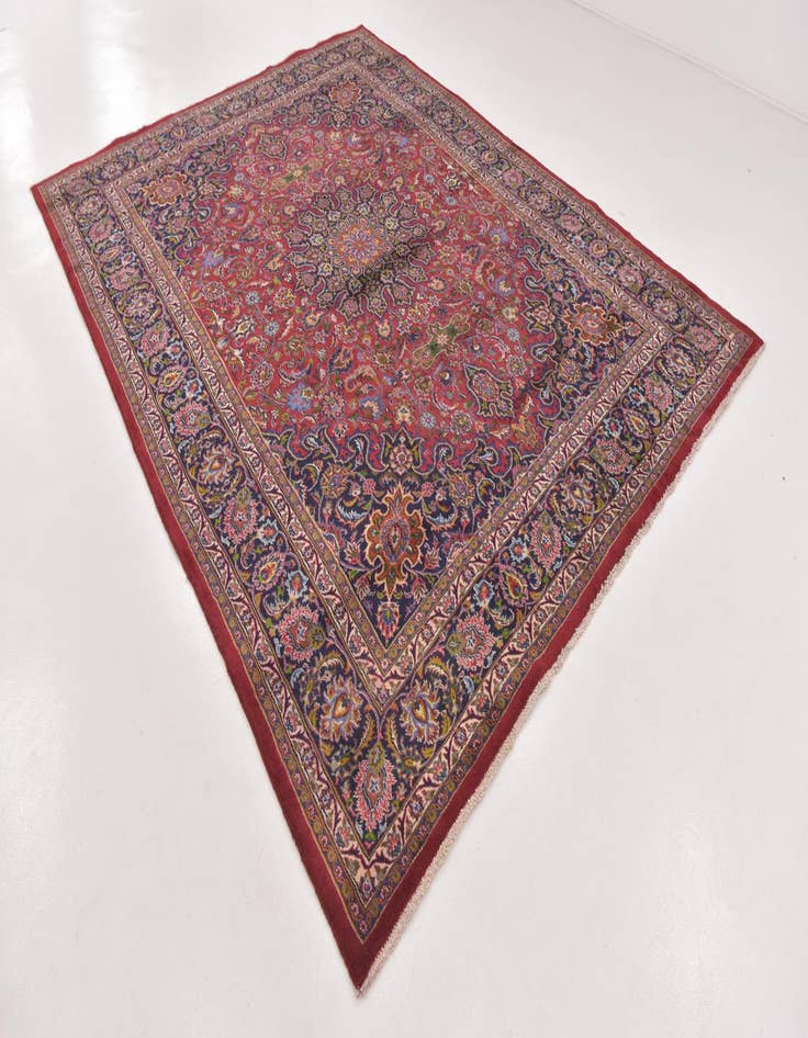 Detail image of 9' 8 x 12' 6 Hand Knotted Mashad Persian Wool Rug