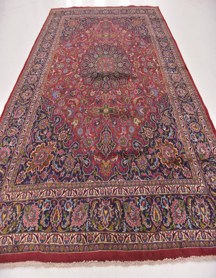 Detail image of 9' 8 x 12' 6 Hand Knotted Mashad Persian Wool Rug