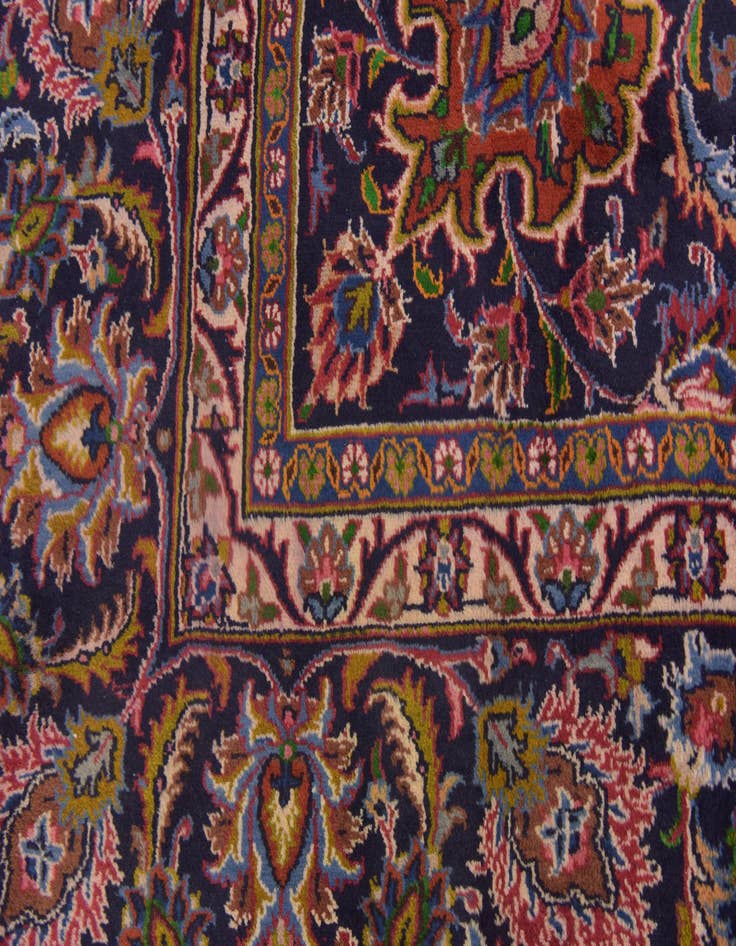 Detail image of 9' 8 x 12' 6 Hand Knotted Mashad Persian Wool Rug