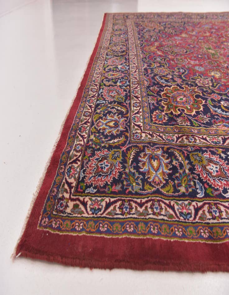 Detail image of 9' 8 x 12' 6 Hand Knotted Mashad Persian Wool Rug