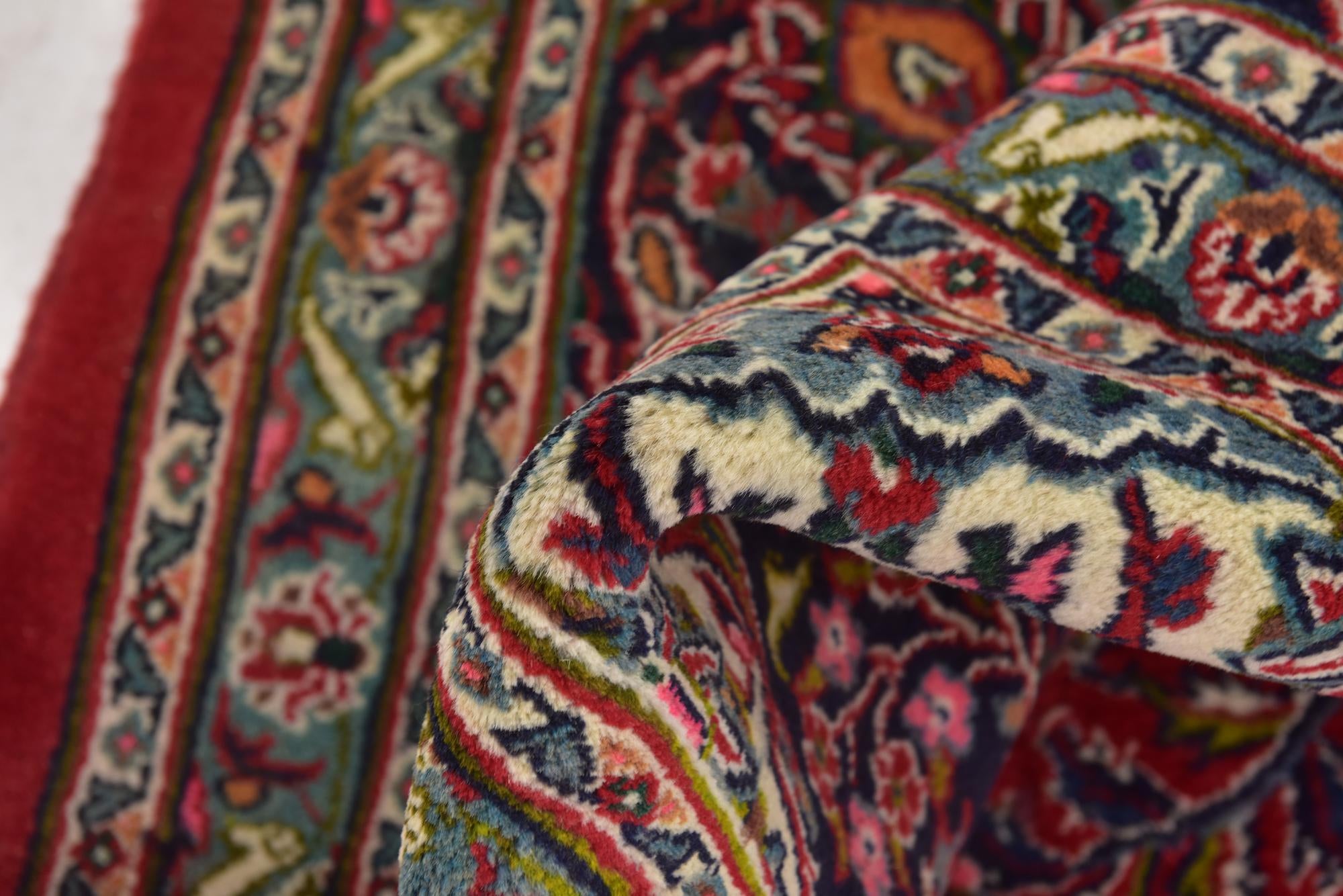 9' 9 x 12' 7 Hand Knotted Mashad Persian Wool Rug