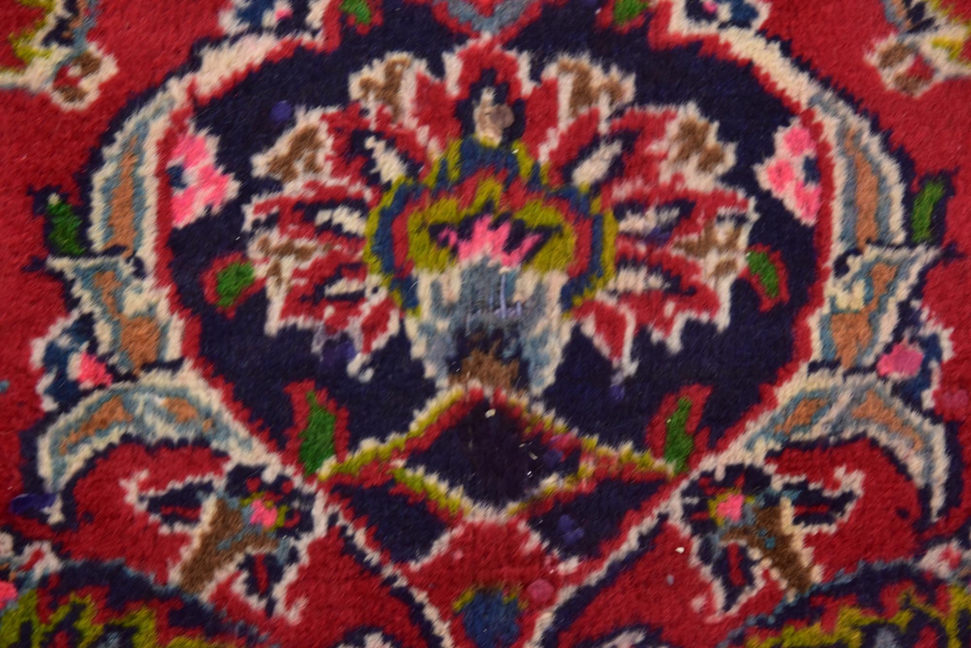 9' 9 x 12' 7 Hand Knotted Mashad Persian Wool Rug