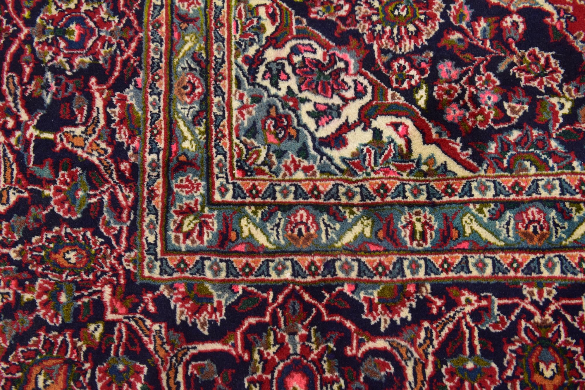 9' 9 x 12' 7 Hand Knotted Mashad Persian Wool Rug