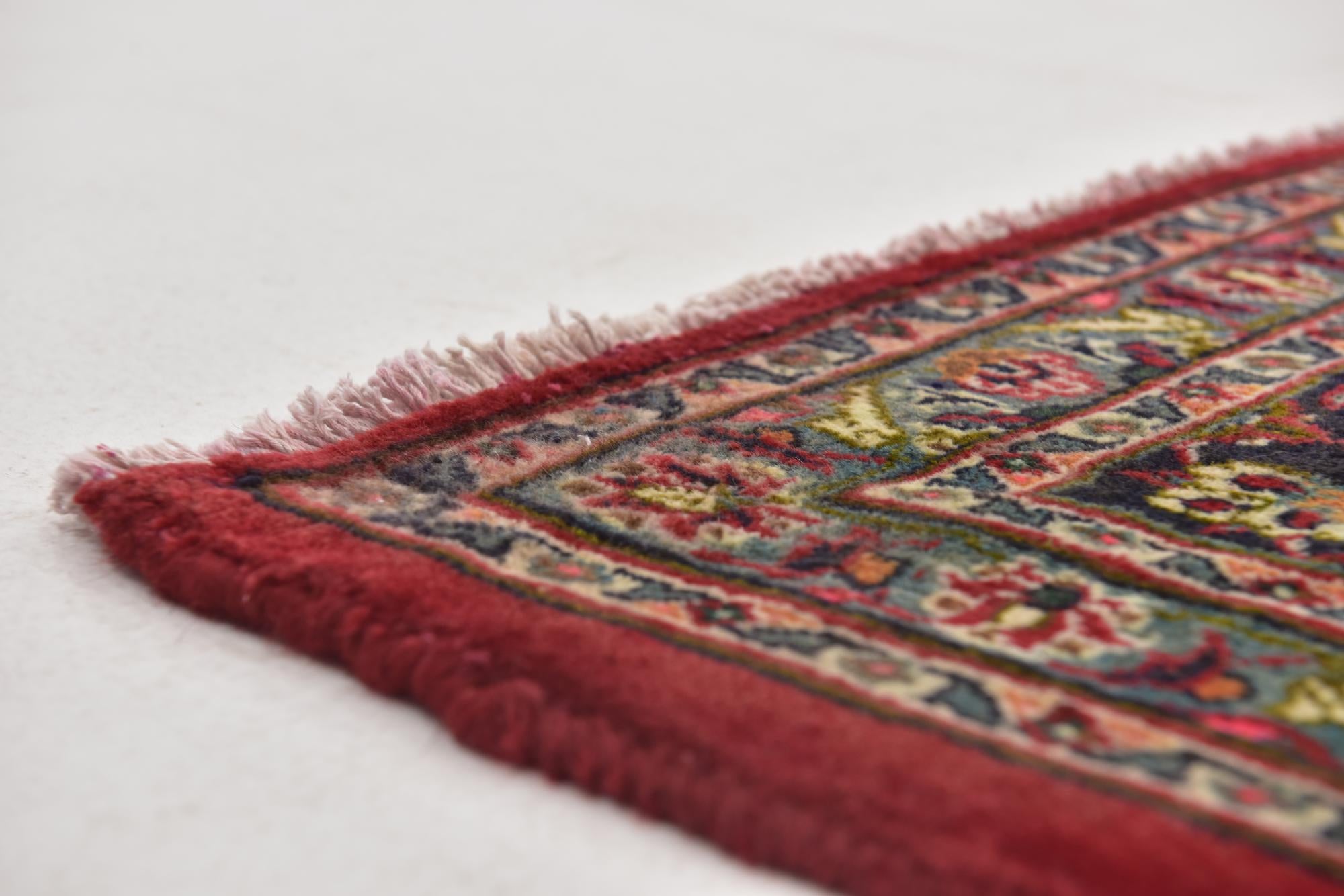 9' 9 x 12' 7 Hand Knotted Mashad Persian Wool Rug