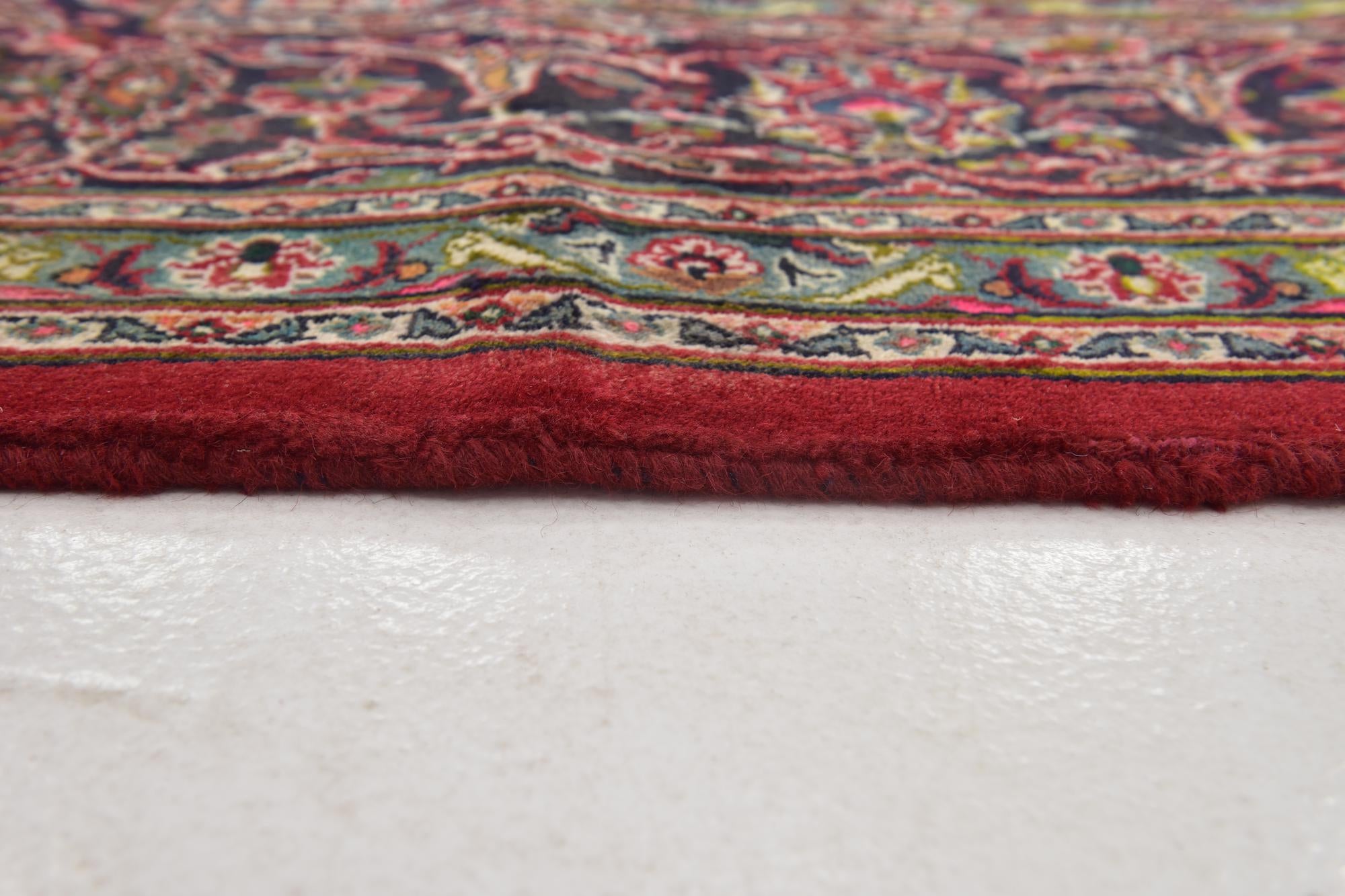 9' 9 x 12' 7 Hand Knotted Mashad Persian Wool Rug