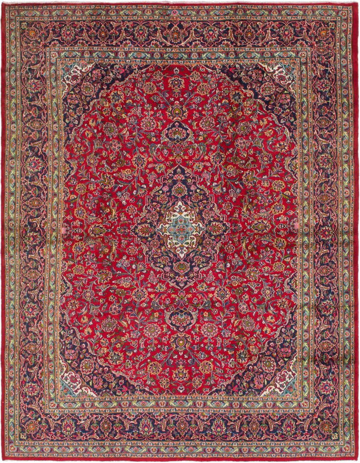 Detail image of 9' 9 x 12' 7 Hand Knotted Mashad Persian Wool Rug