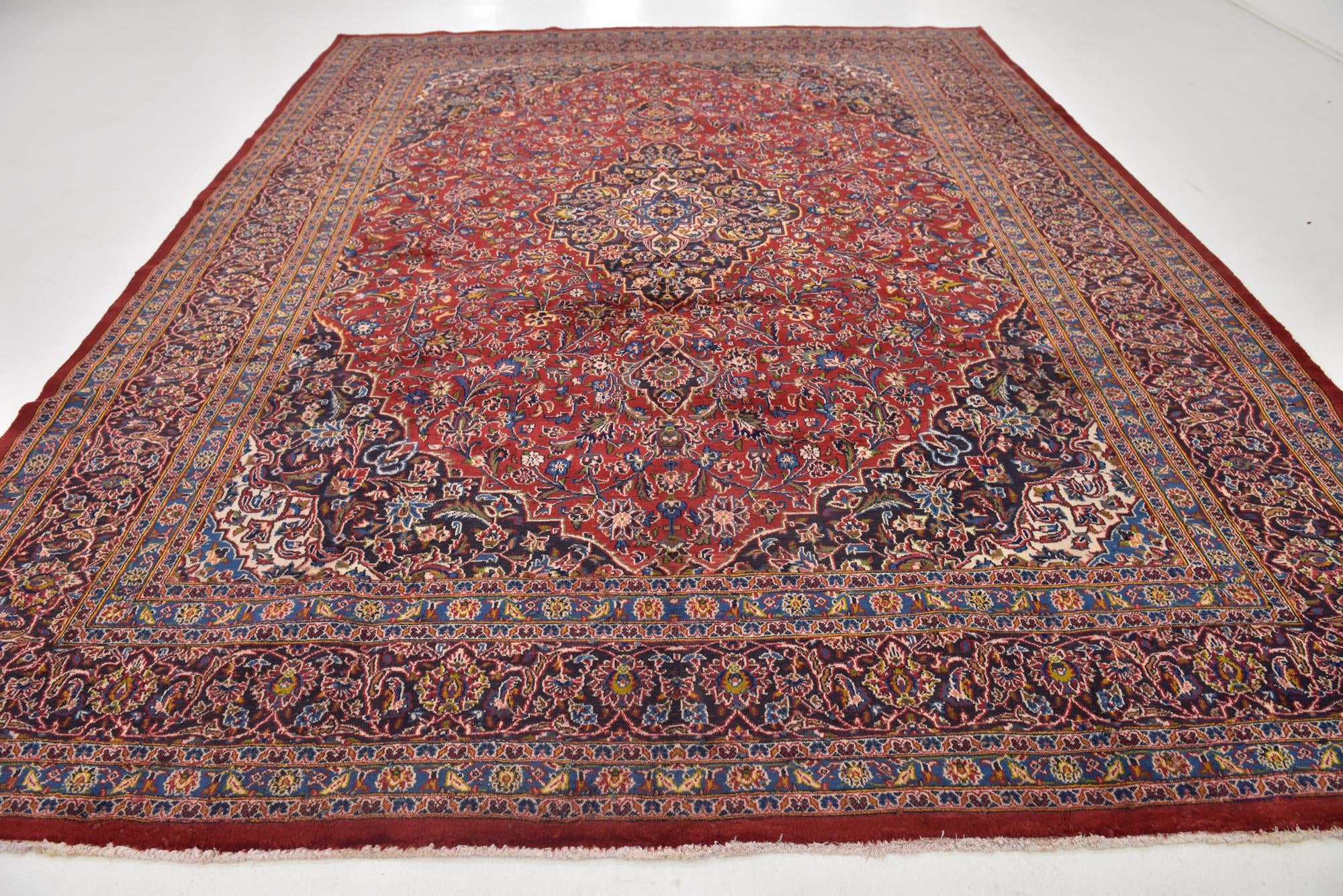 9' 7 x 12' 9 Hand Knotted Mashad Persian Wool Rug