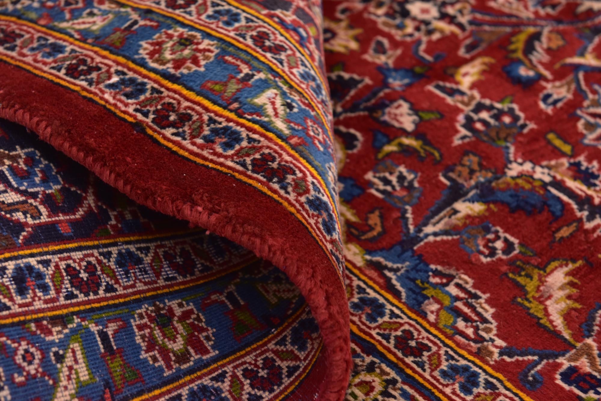 9' 7 x 12' 9 Hand Knotted Mashad Persian Wool Rug