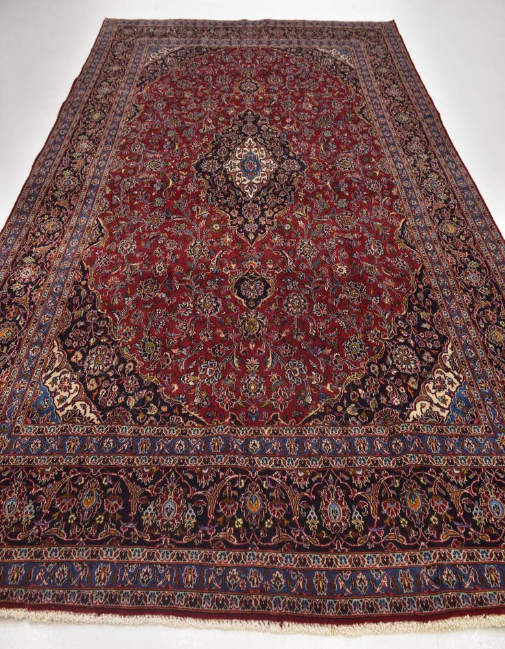 Detail image of 9' 6 x 12' 10  Hand Knotted Mashad Persian Wool Rug