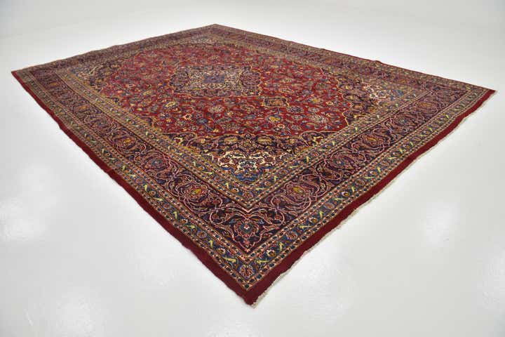 9' 8 x 13' 7 Hand Knotted Mashad Persian Wool Rug