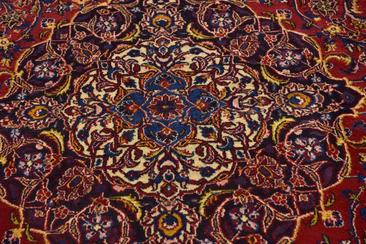 9' 8 x 13' 7 Hand Knotted Mashad Persian Wool Rug