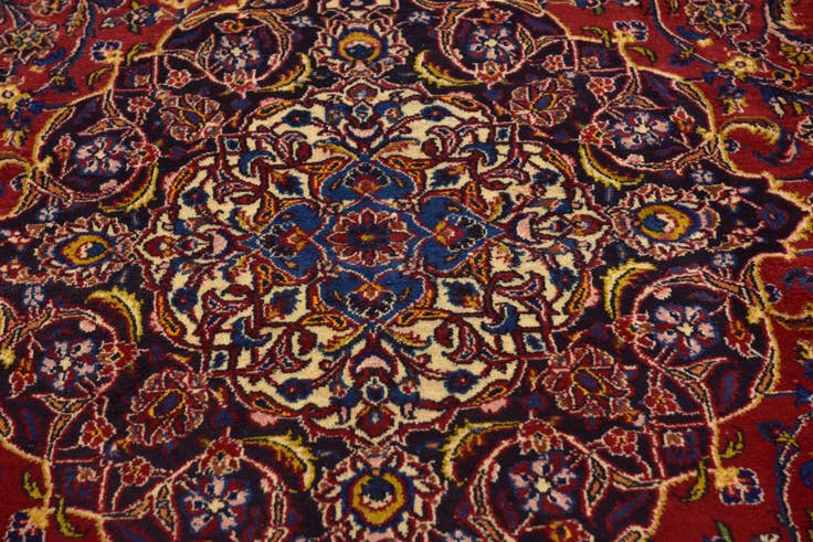 Detail image of 9' 8 x 13' 7 Hand Knotted Mashad Persian Wool Rug