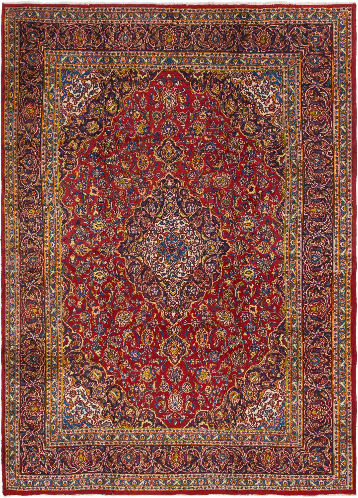 9' 8 x 13' 7 Hand Knotted Mashad Persian Wool Rug