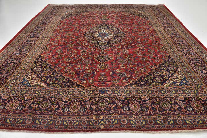 9' 9 x 12' 9 Hand Knotted Mashad Persian Wool Rug