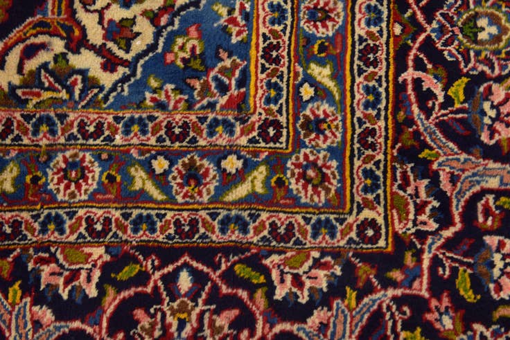 Detail image of 9' 9 x 12' 9 Hand Knotted Mashad Persian Wool Rug