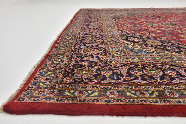 Detail image of 9' 9 x 12' 9 Hand Knotted Mashad Persian Wool Rug