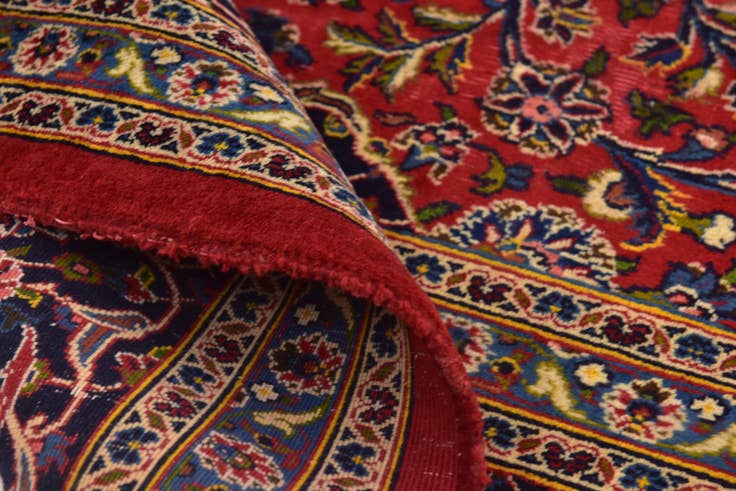 Detail image of 9' 9 x 12' 9 Hand Knotted Mashad Persian Wool Rug