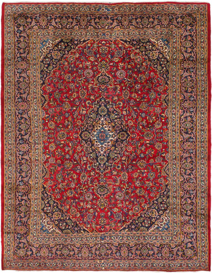 Detail image of 9' 9 x 12' 9 Hand Knotted Mashad Persian Wool Rug