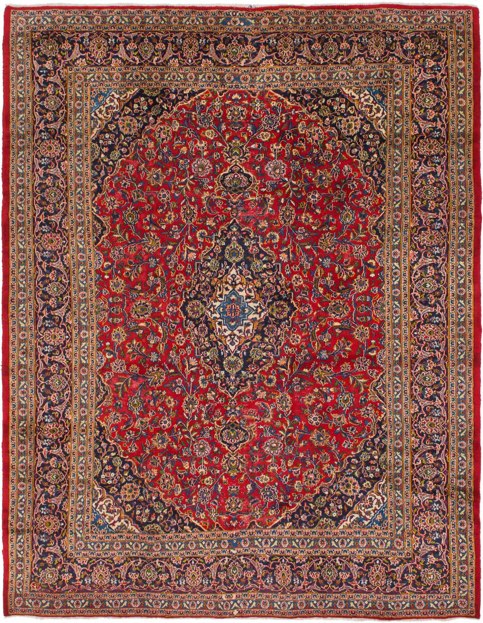 9' 9 x 12' 9 Hand Knotted Mashad Persian Wool Rug