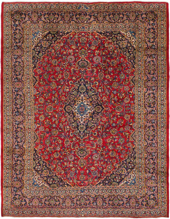 9' 9 x 12' 9 Hand Knotted Mashad Persian Wool Rug