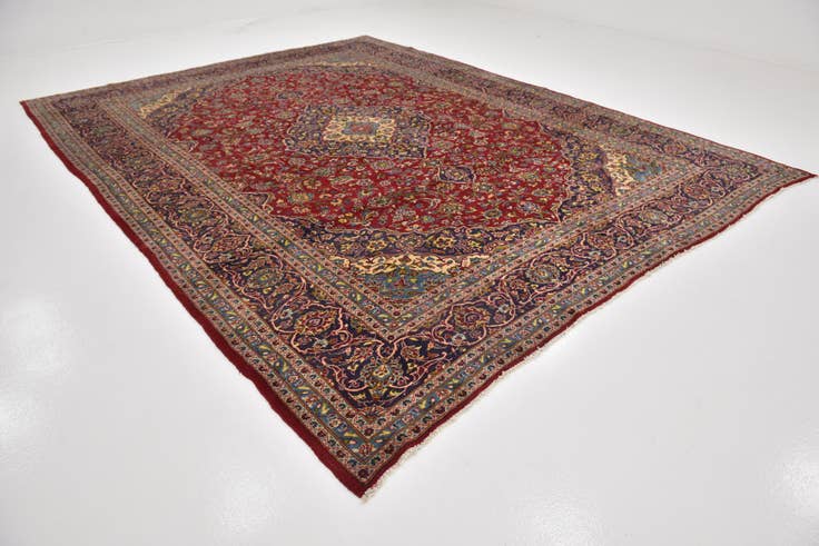 Detail image of 9' 8 x 12' 8 Hand Knotted Mashad Persian Wool Rug