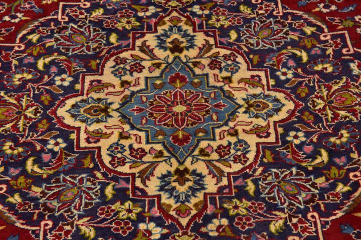 9' 8 x 12' 8 Hand Knotted Mashad Persian Wool Rug