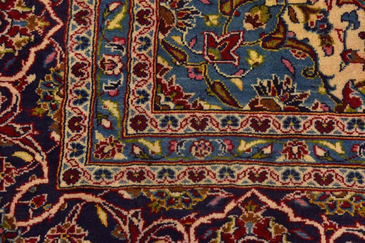 Detail image of 9' 8 x 12' 8 Hand Knotted Mashad Persian Wool Rug