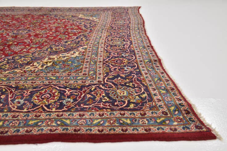 Detail image of 9' 8 x 12' 8 Hand Knotted Mashad Persian Wool Rug