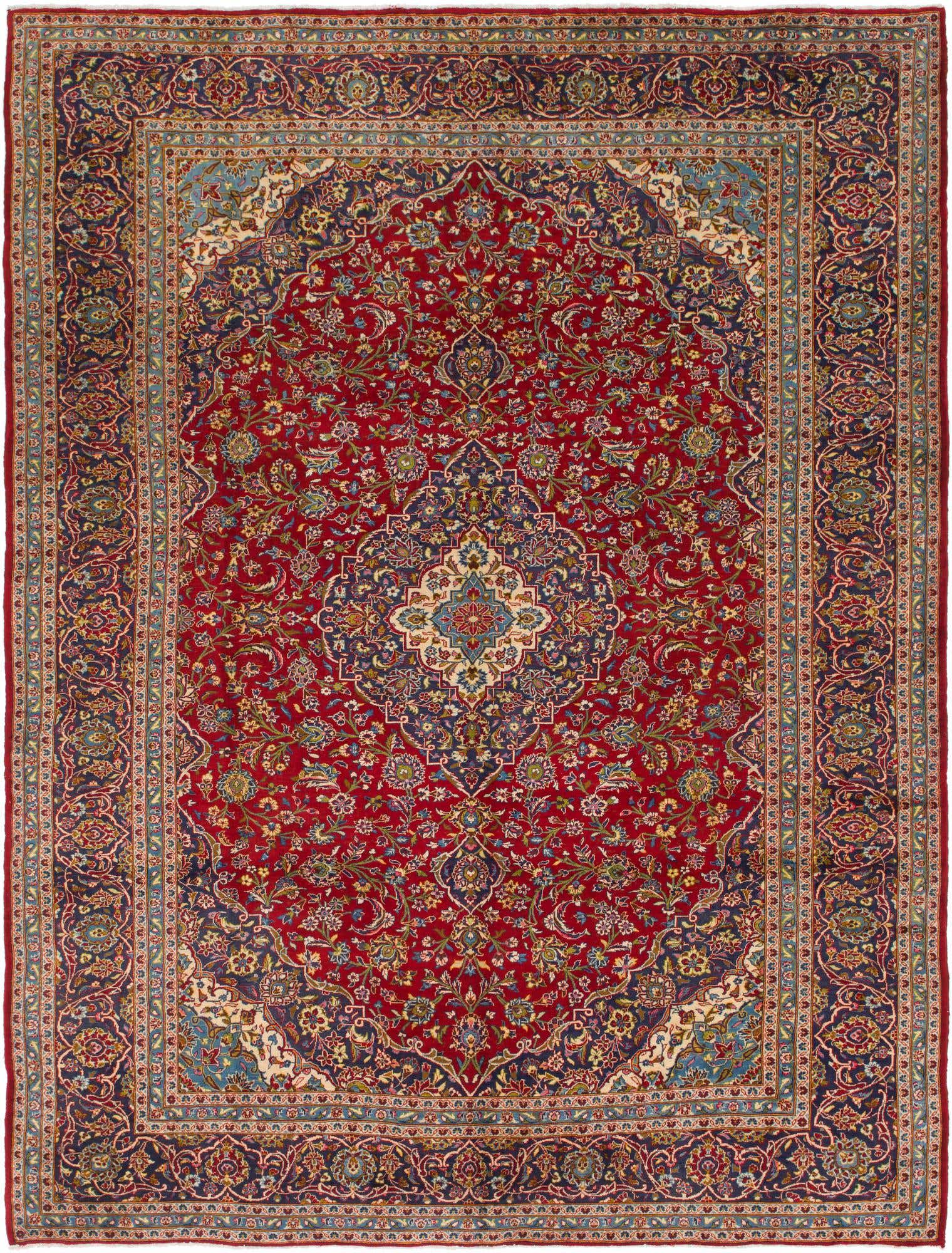 9' 8 x 12' 8 Hand Knotted Mashad Persian Wool Rug