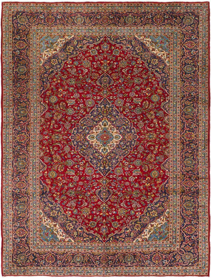 9' 8 x 12' 8 Hand Knotted Mashad Persian Wool Rug