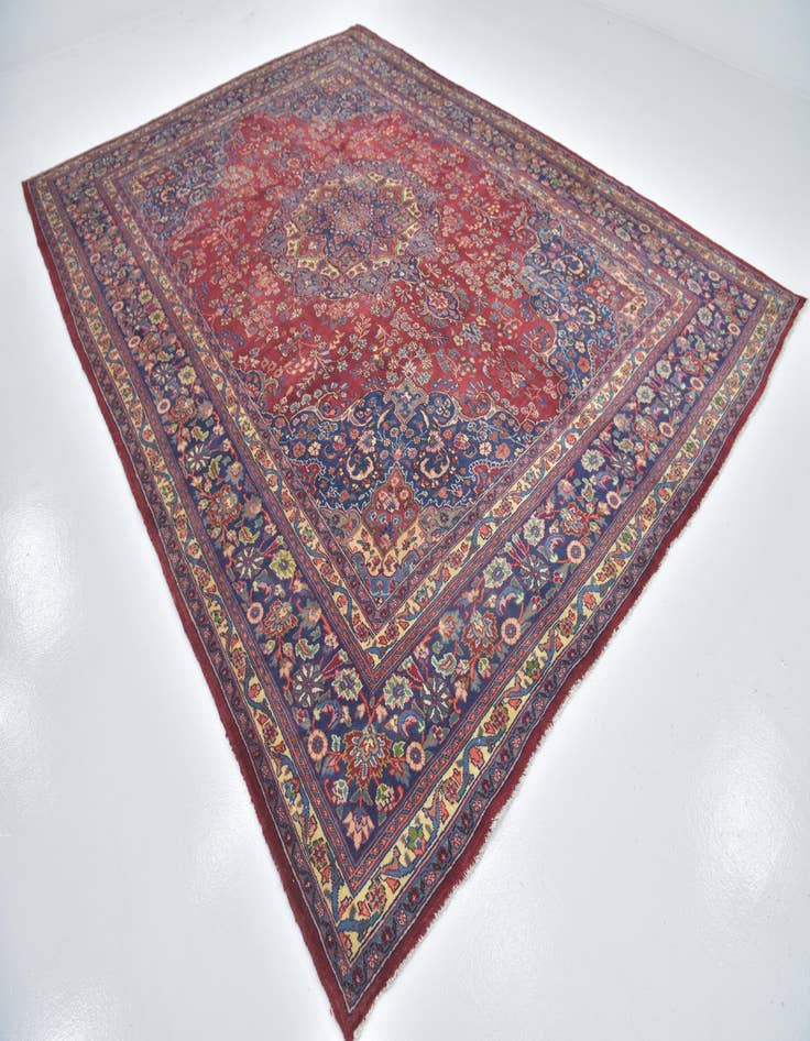 Detail image of 9' 8 x 13' 2 Hand Knotted Mashad Persian Wool Rug