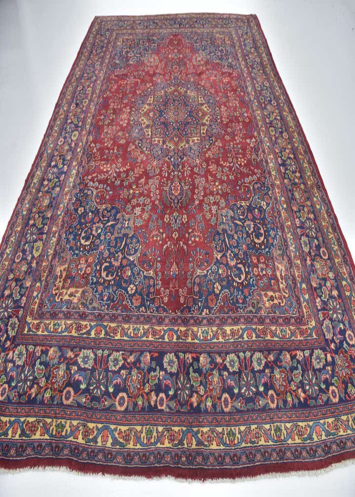 9' 8 x 13' 2 Hand Knotted Mashad Persian Wool Rug