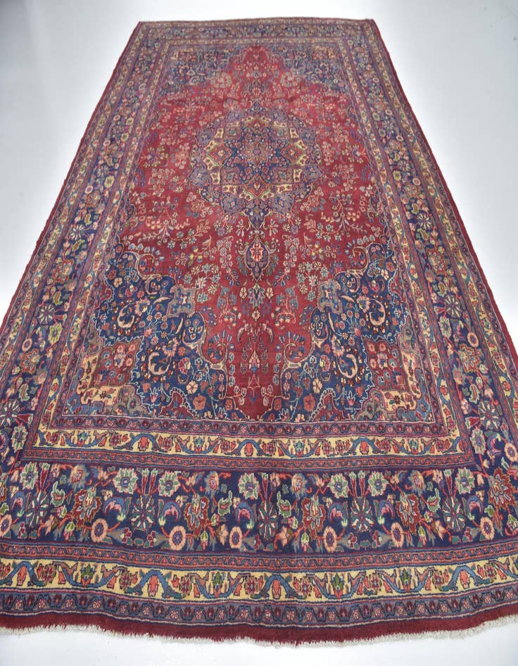 Detail image of 9' 8 x 13' 2 Hand Knotted Mashad Persian Wool Rug