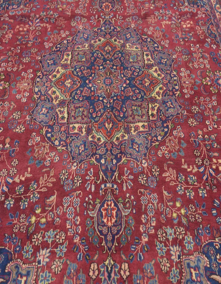 Detail image of 9' 8 x 13' 2 Hand Knotted Mashad Persian Wool Rug