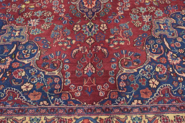 Detail image of 9' 8 x 13' 2 Hand Knotted Mashad Persian Wool Rug