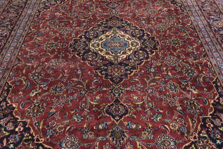 8' 5 x 11' Hand Knotted Mashad Persian Wool Rug