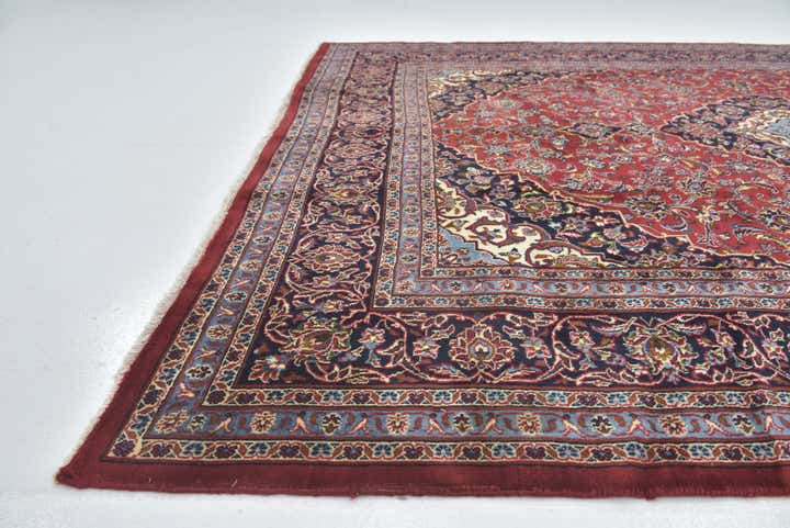 8' 5 x 11' Hand Knotted Mashad Persian Wool Rug