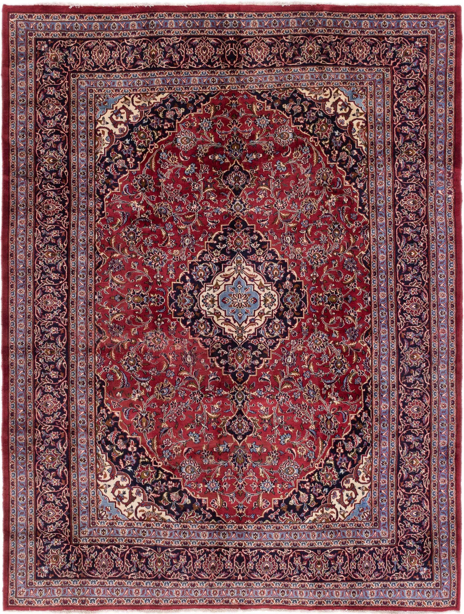 8' 5 x 11' Hand Knotted Mashad Persian Wool Rug