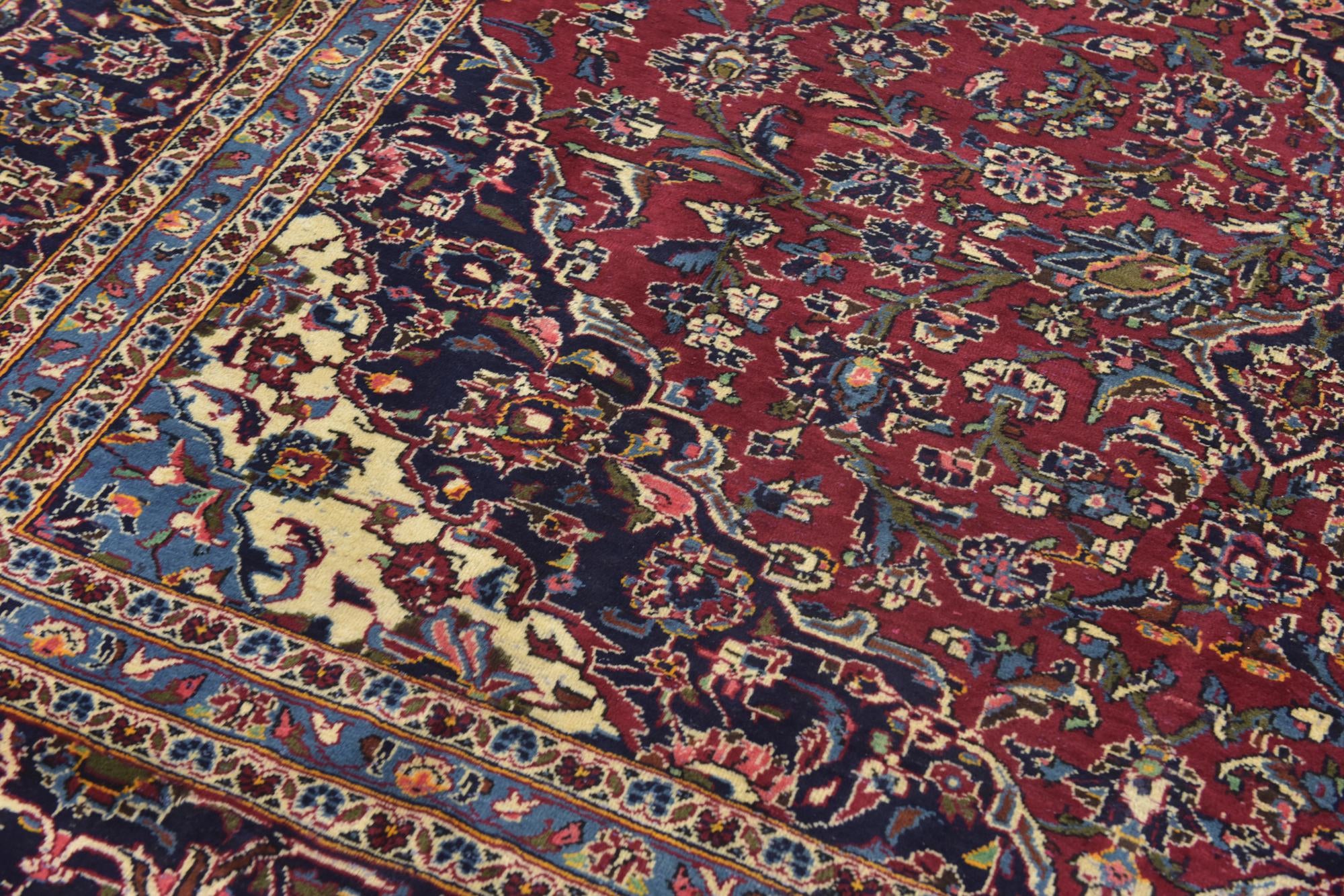 9' 10 x 12' 10 Hand Knotted Mashad Persian Wool Rug
