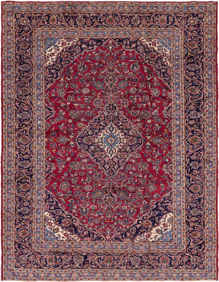 Detail image of 9' 10 x 12' 10 Hand Knotted Mashad Persian Wool Rug