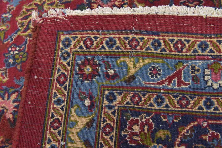 9' 6 x 13' Hand Knotted Mashad Persian Wool Rug