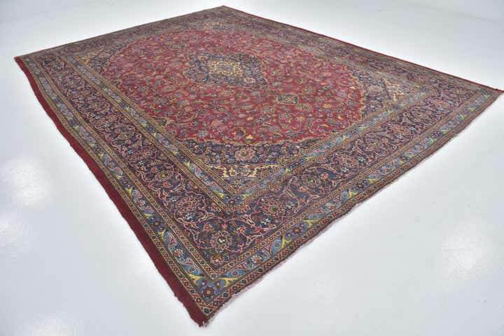 9' 6 x 13' Hand Knotted Mashad Persian Wool Rug