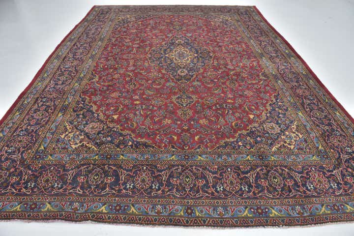 9' 6 x 13' Hand Knotted Mashad Persian Wool Rug