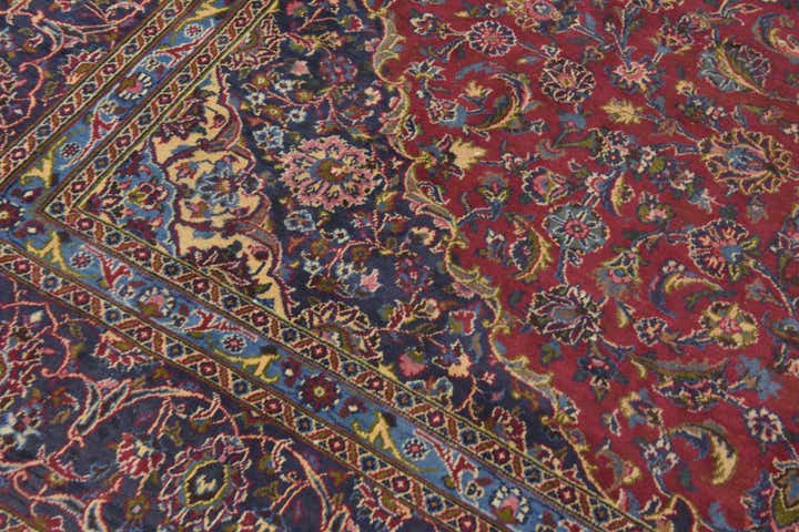 9' 6 x 13' Hand Knotted Mashad Persian Wool Rug