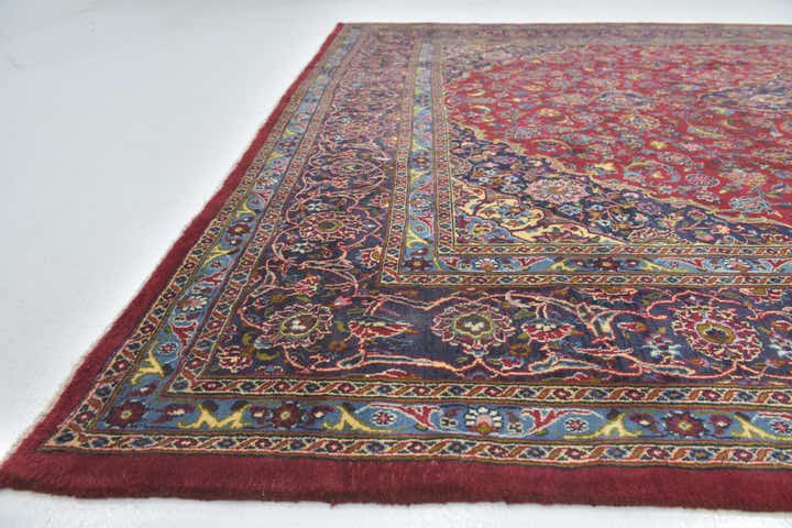 9' 6 x 13' Hand Knotted Mashad Persian Wool Rug