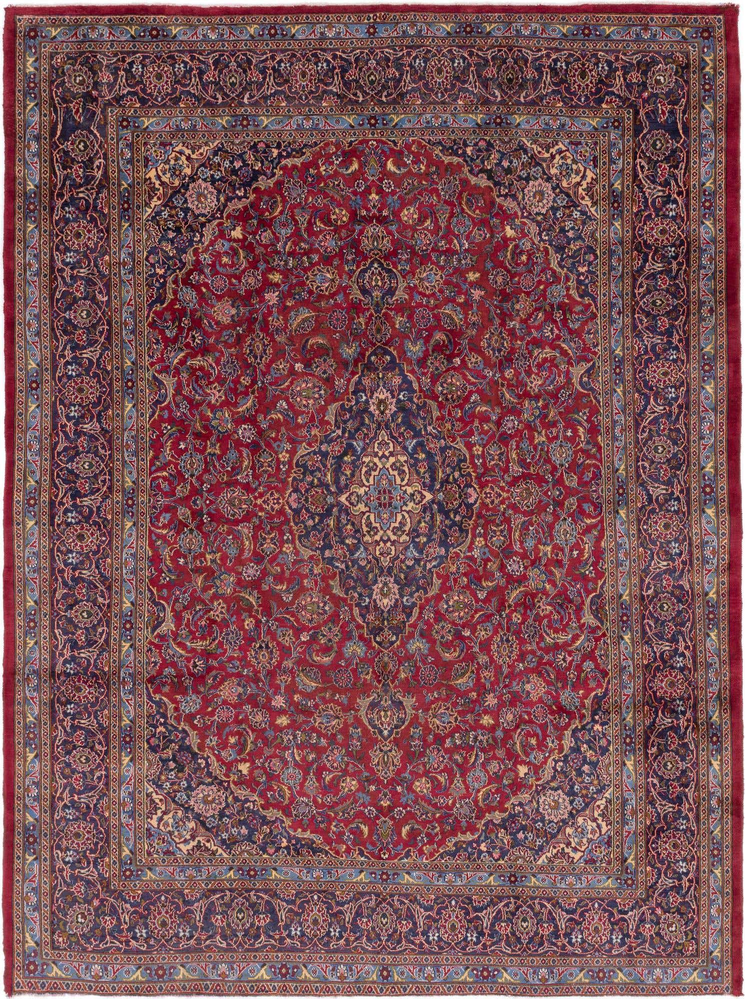 9' 6 x 13' Hand Knotted Mashad Persian Wool Rug