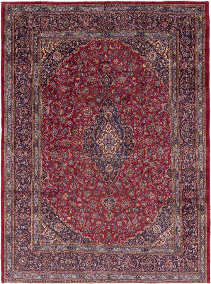 9' 6 x 13' Hand Knotted Mashad Persian Wool Rug