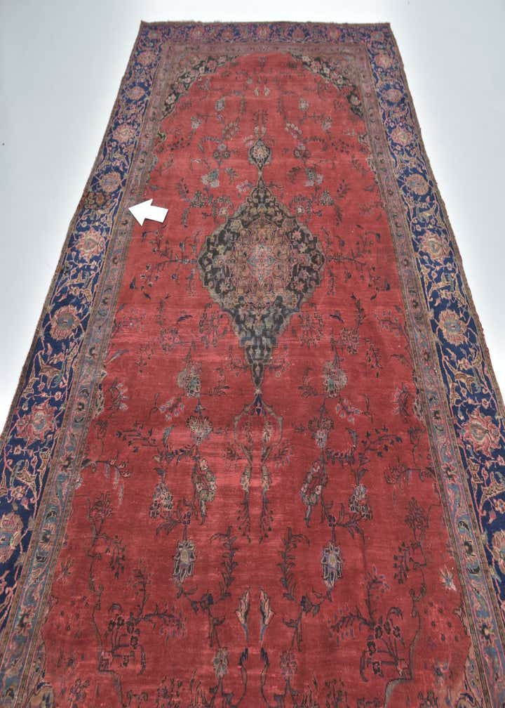 7' 3 x 13' Hand Knotted Mashad Persian Wool Rug