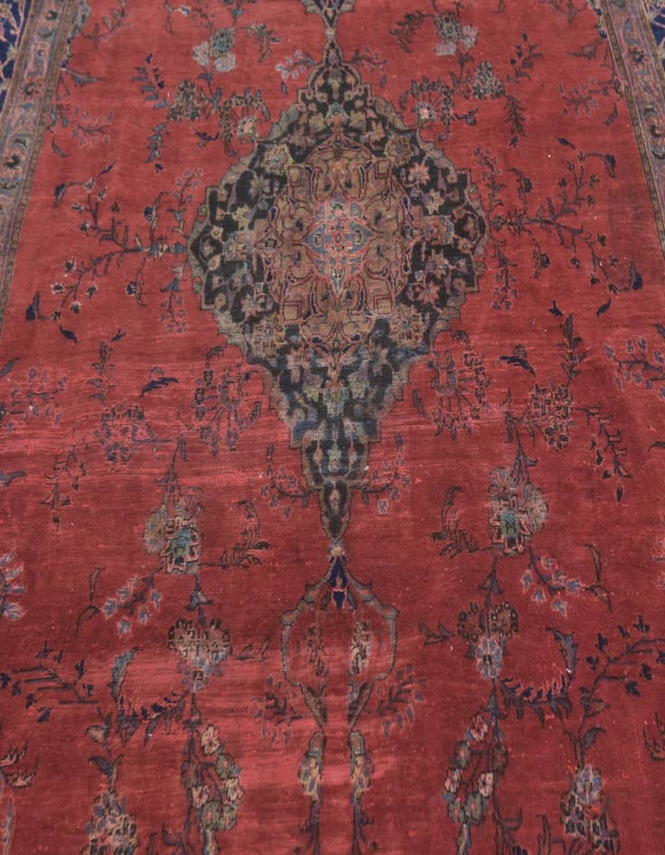 Detail image of 7' 3 x 13' Hand Knotted Mashad Persian Wool Rug